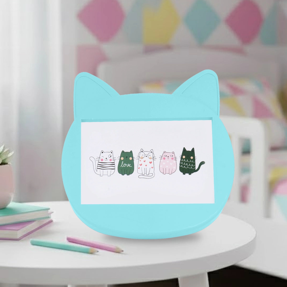 Portarretrato Gato, Color Azul