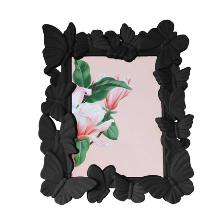 Portarretrato, Diseño Mariposas, Color Negro, 10x15cm