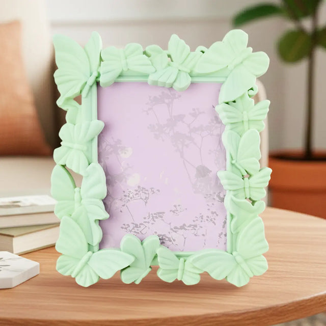 Portarretrato, Diseño Mariposas, Color Verde