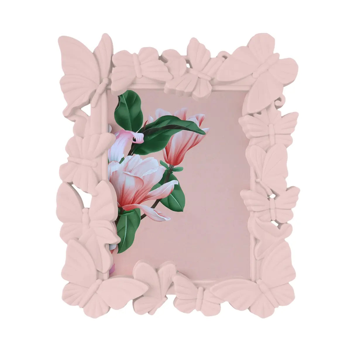 Portarretrato, Diseño Mariposas, Color Rosa
