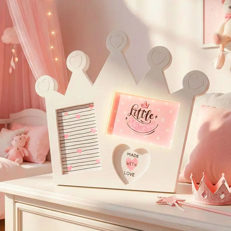 Portarretrato en Forma de Corona, Color Blanco