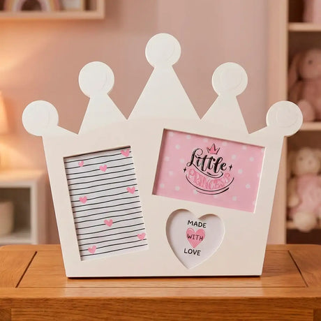 Portarretrato en Forma de Corona, Color Blanco