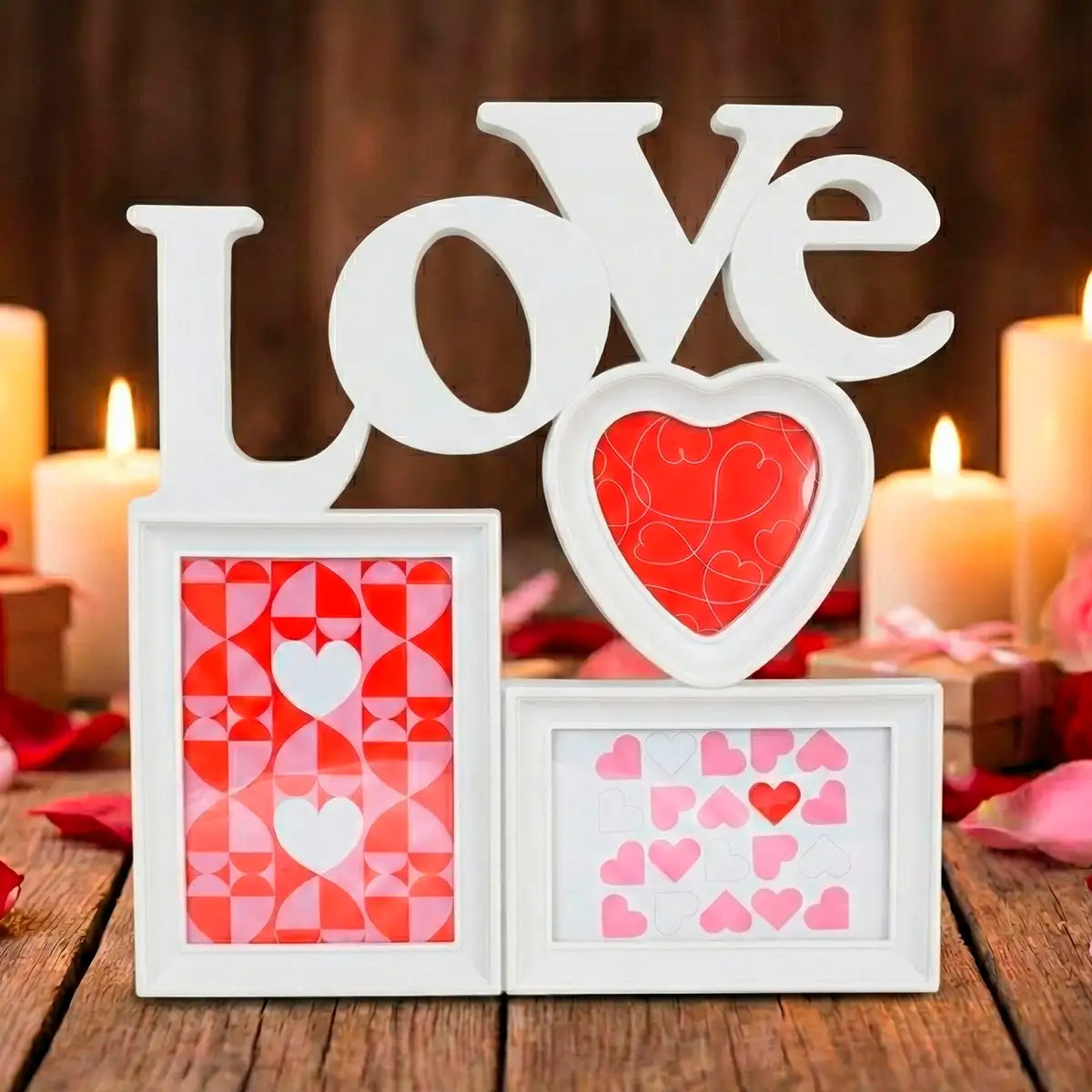 Portarretrato, Diseño Love, Color Blanco