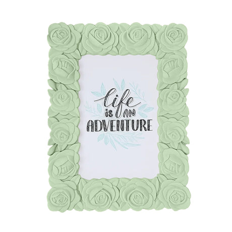 Portarretrato, Diseño Flores, Color Verde