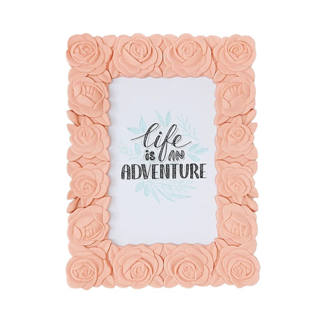 Portarretrato, Diseño Flores, Color Rosa