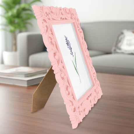 Portarretrato, Diseño Elegante, Color Rosa, 12x17 cm