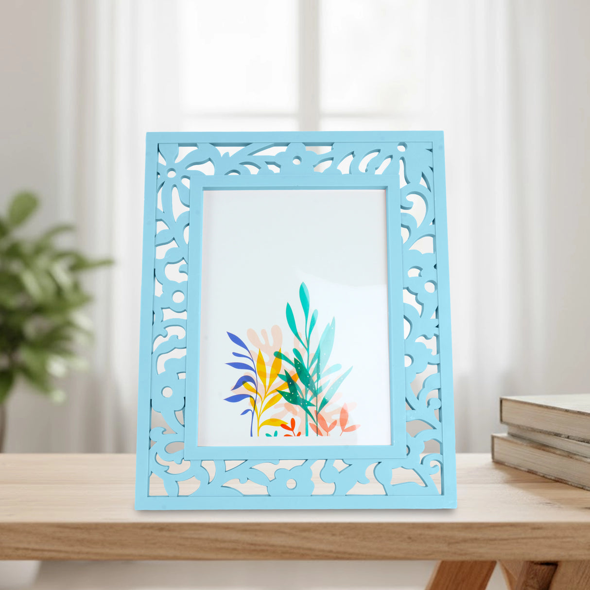 Portarretrato, Diseño Calado, Color Aqua