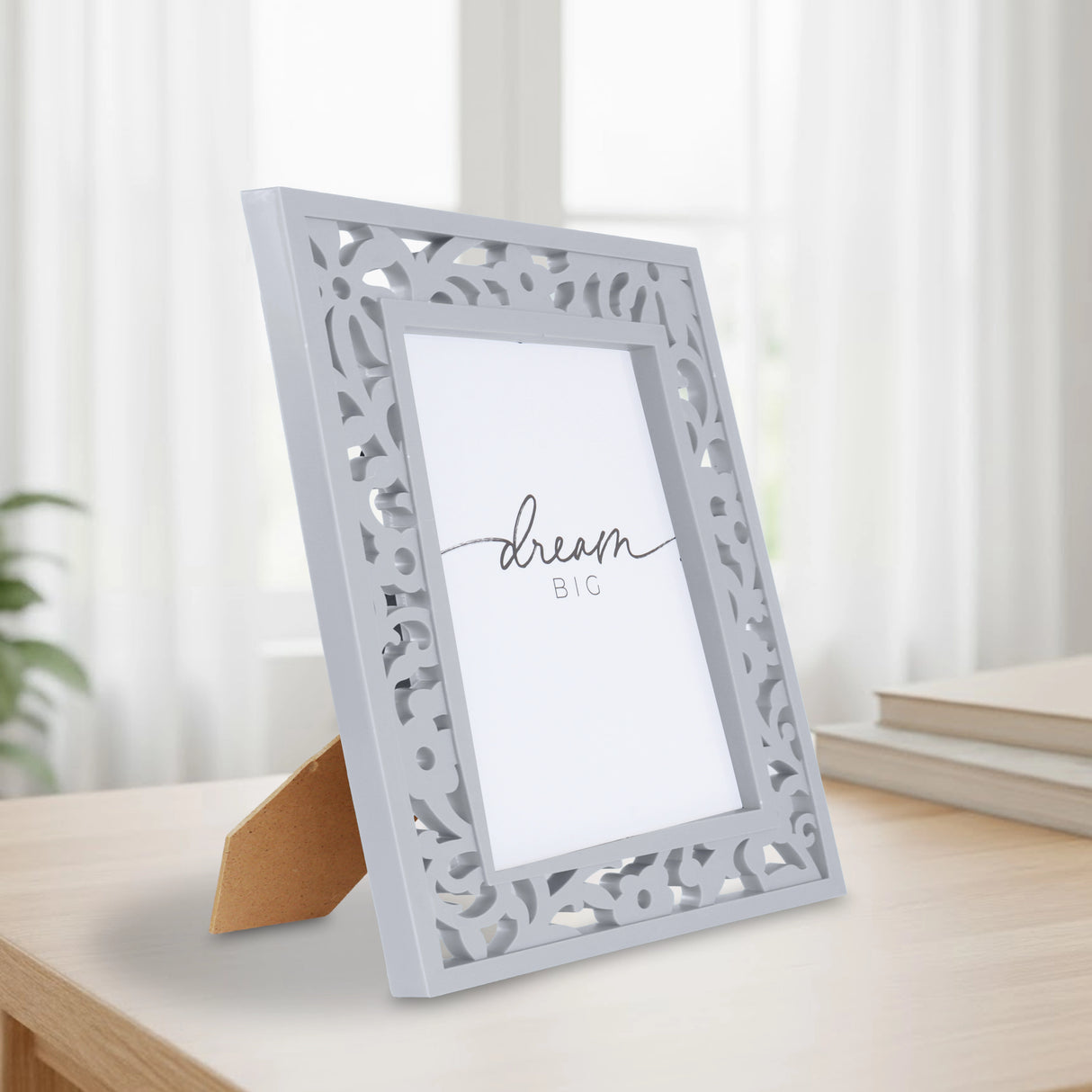 Portarretrato, Diseño Calado, Color Gris