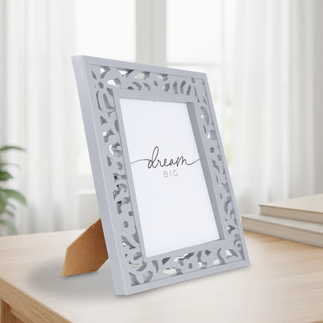 Portarretrato, Diseño Calado, Color Gris