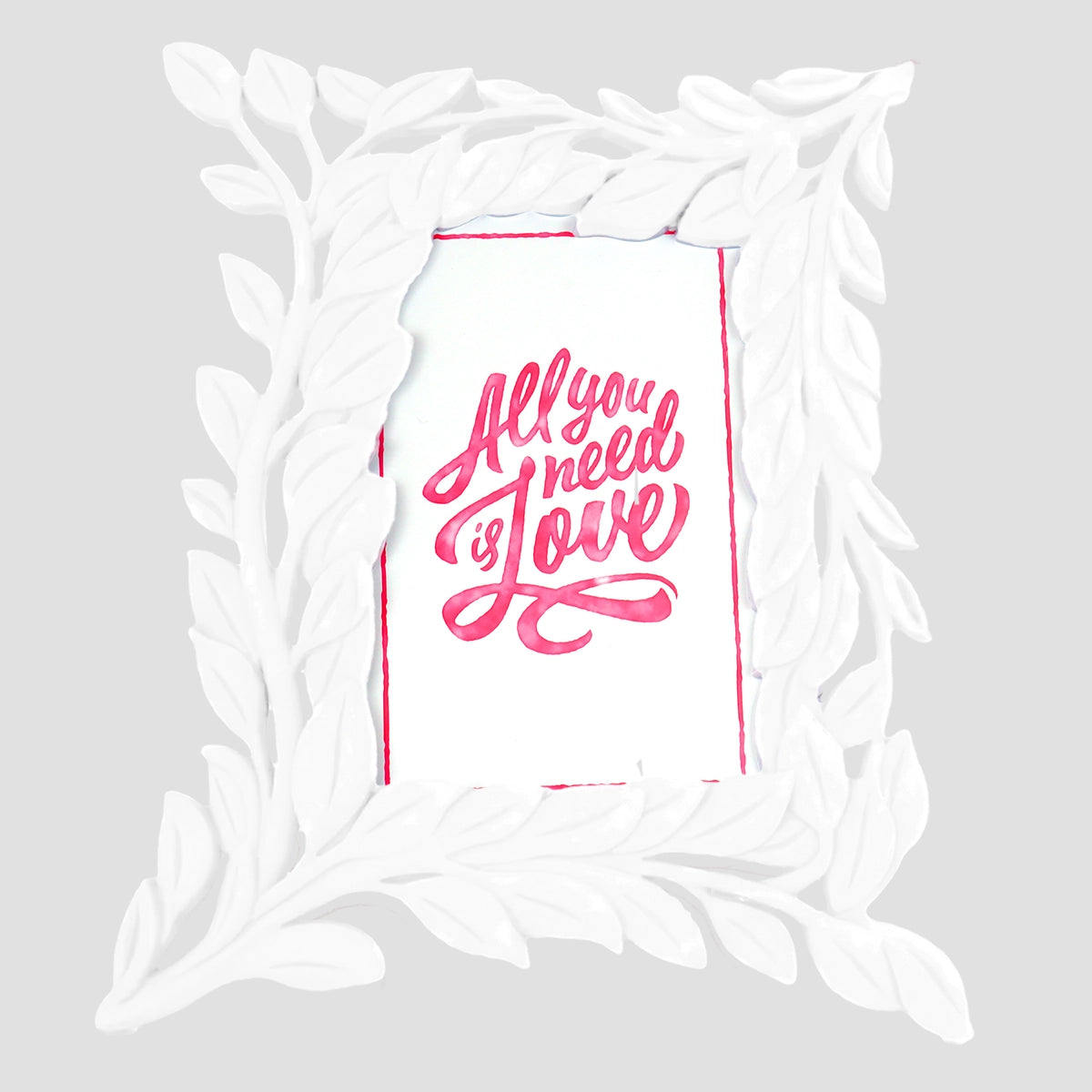 Portarretrato Hojas, Color Blanco