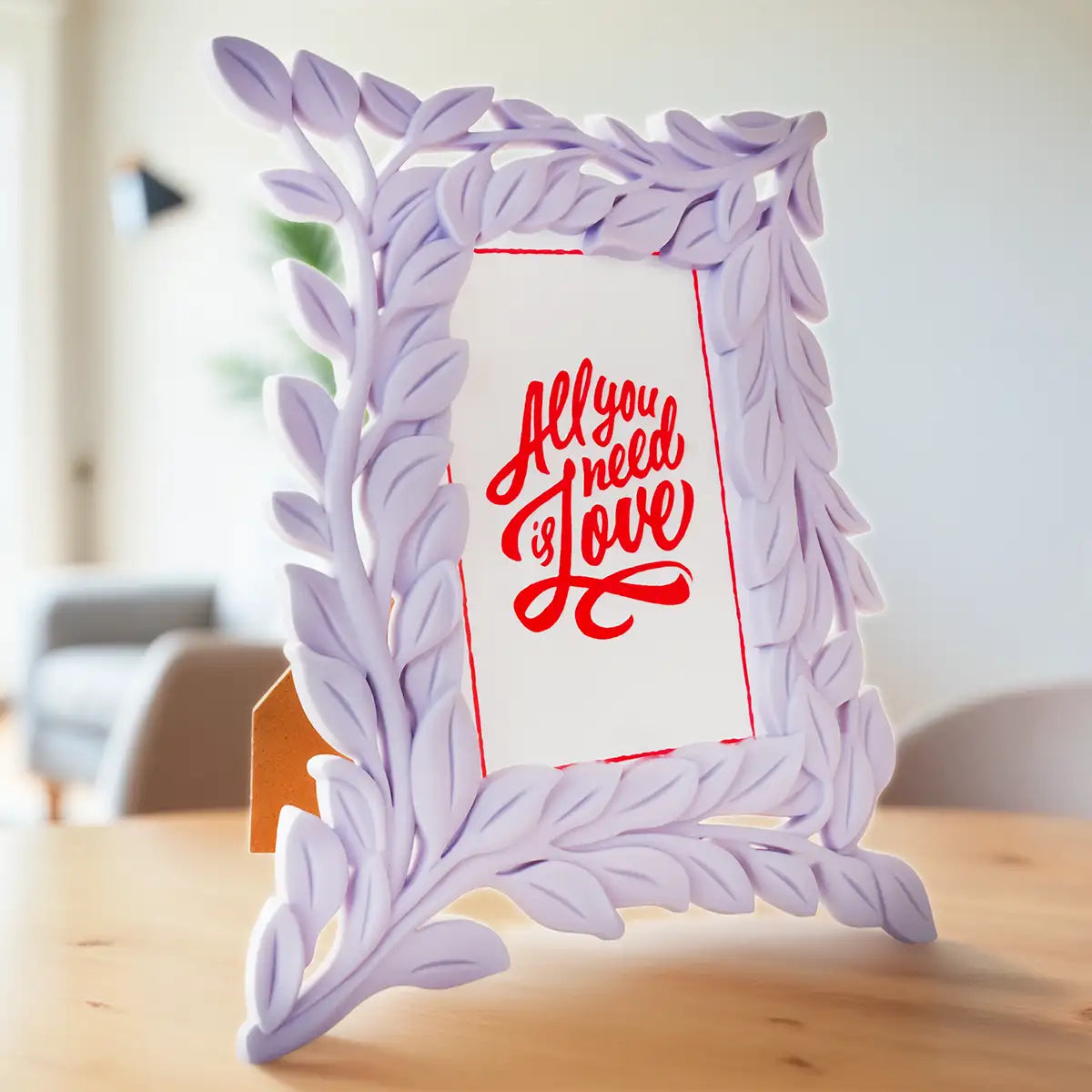 Portarretrato Hojas, Color Gris