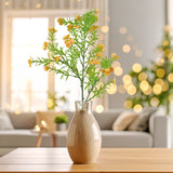 Rama de Follaje Artificial con Flores, Color Amarillo