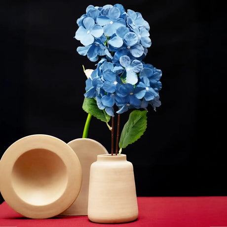 Hortensia, 2 Flores Artificiales, Color Azul