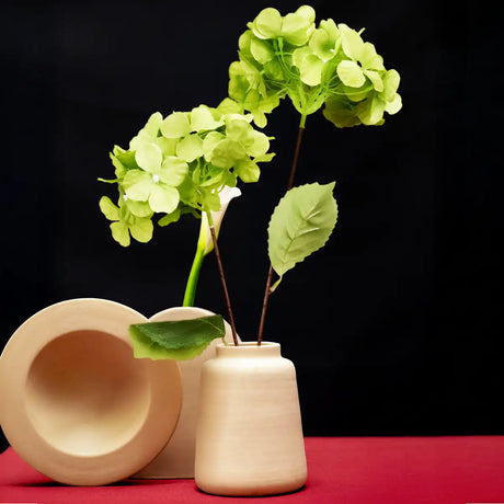 Hortensia, 2 Flores Artificiales, Color Verde