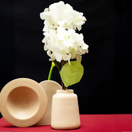 Hortensia, 2 Flores Artificiales, Color Blanco