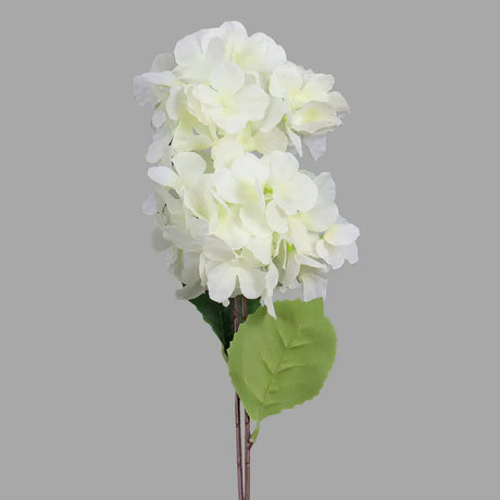 Hortensia, 2 Flores Artificiales, Color Blanco