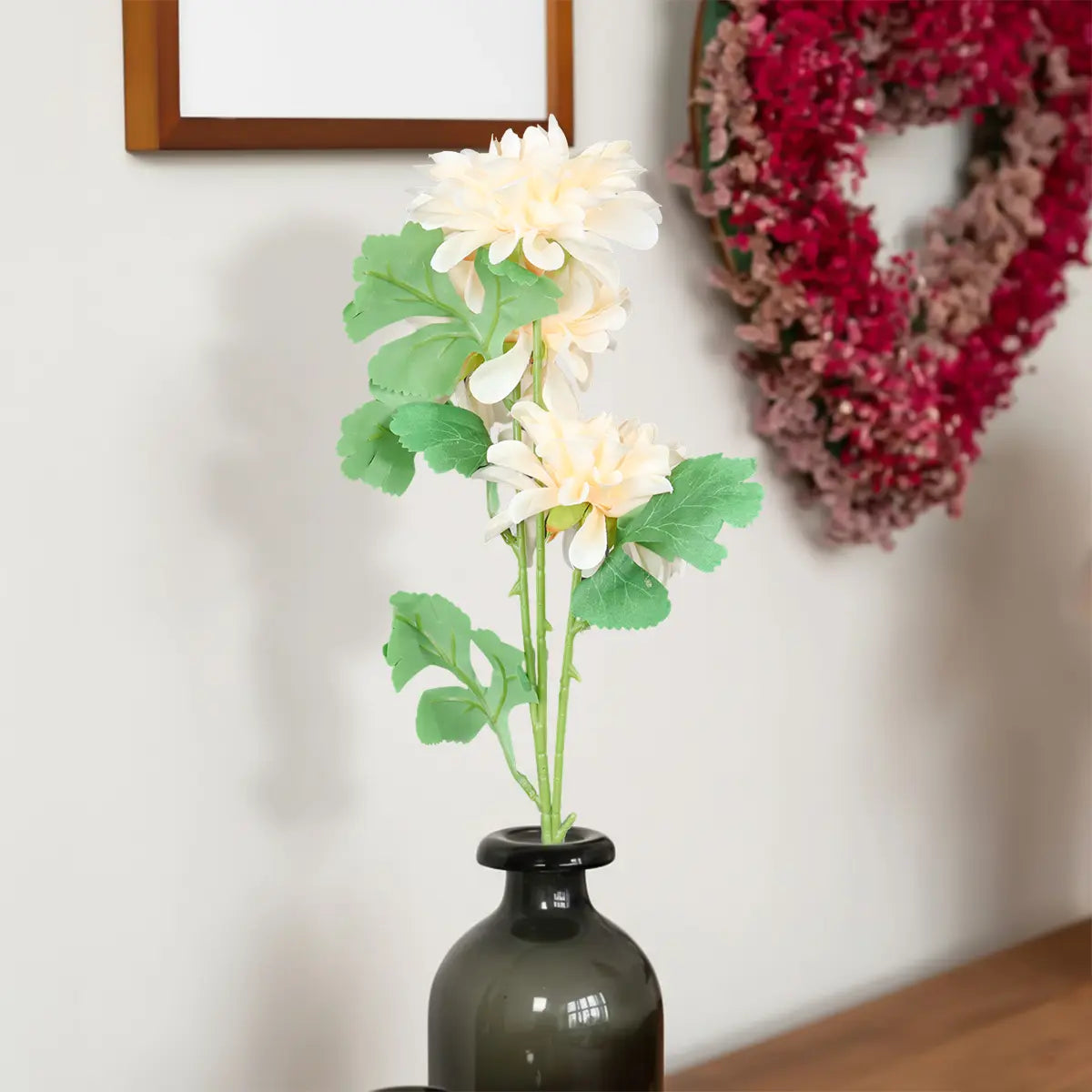 Ramo de Crisantemo Artificial, Color Beige