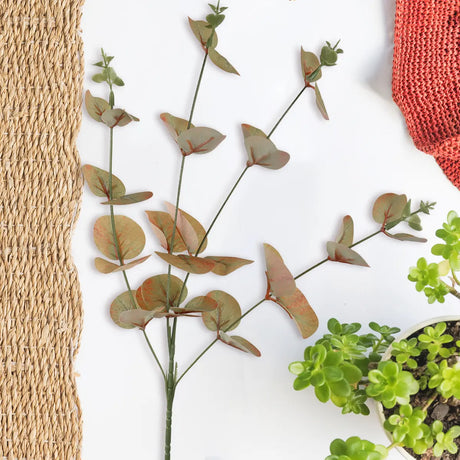 Follaje Artificial, Rama, Color Verde y Café, 4 pzas