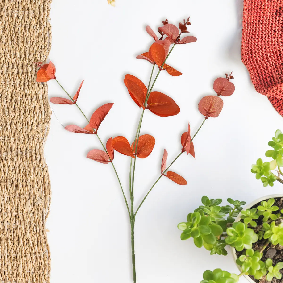 Follaje Artificial, Rama, Color Naranja