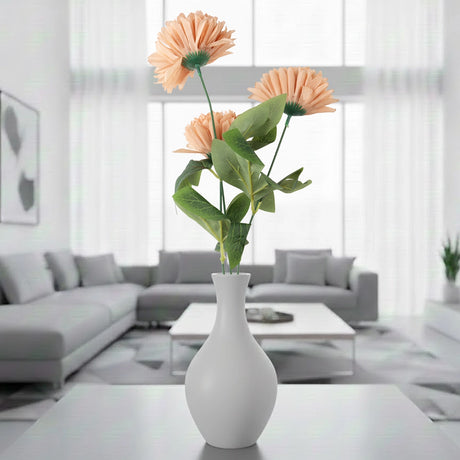 Crisantemo, 3 Flores Artificiales, Color Melón