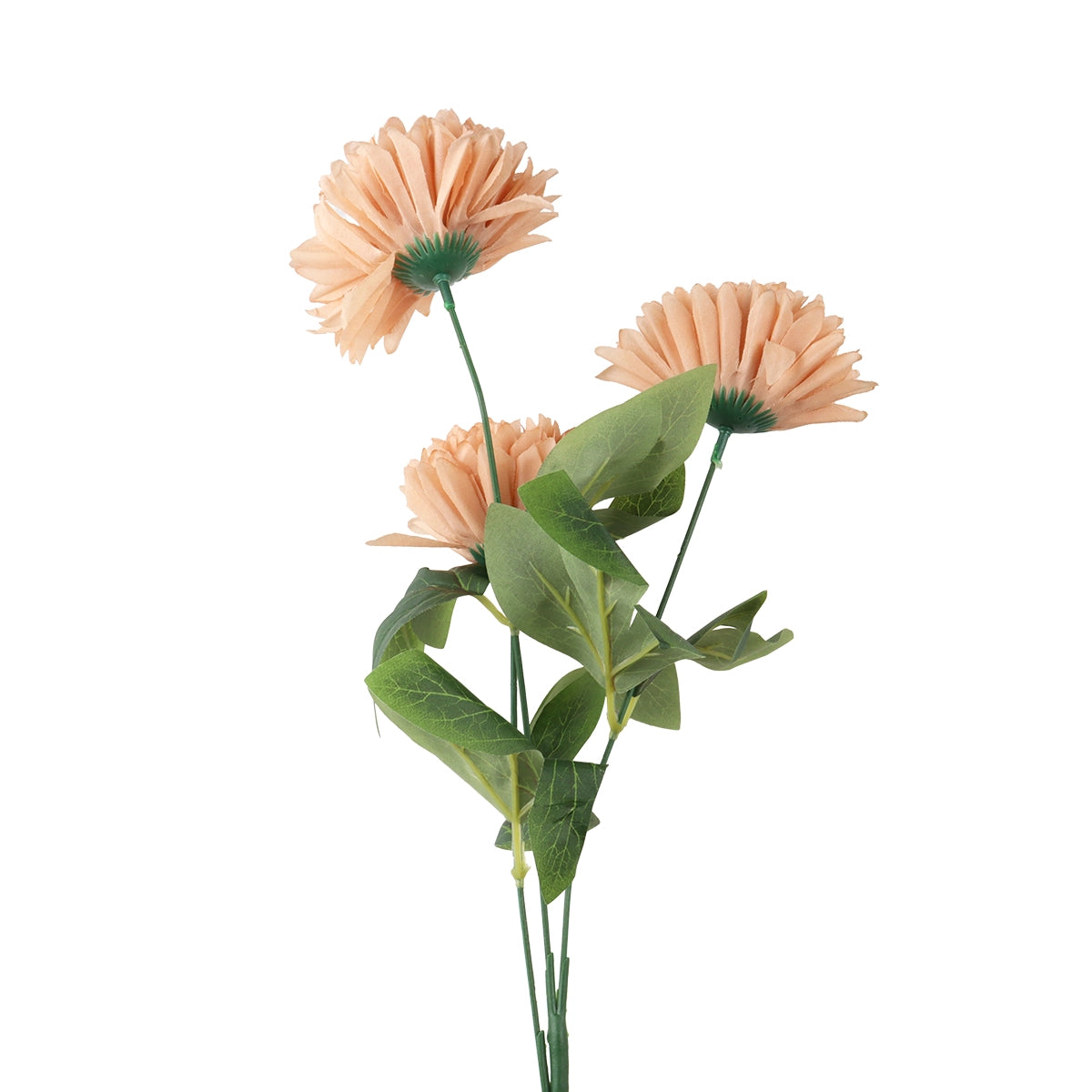 Crisantemo, 3 Flores Artificiales, Color Melón