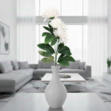 Crisantemo, 3 Flores Artificiales, Color Blanco