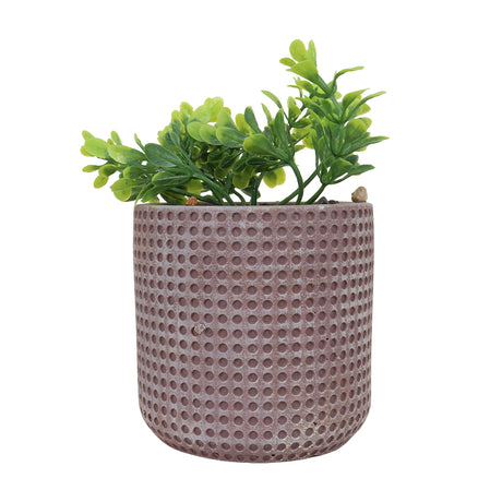 Maceta con Acabado Tipo Yute, Color Café