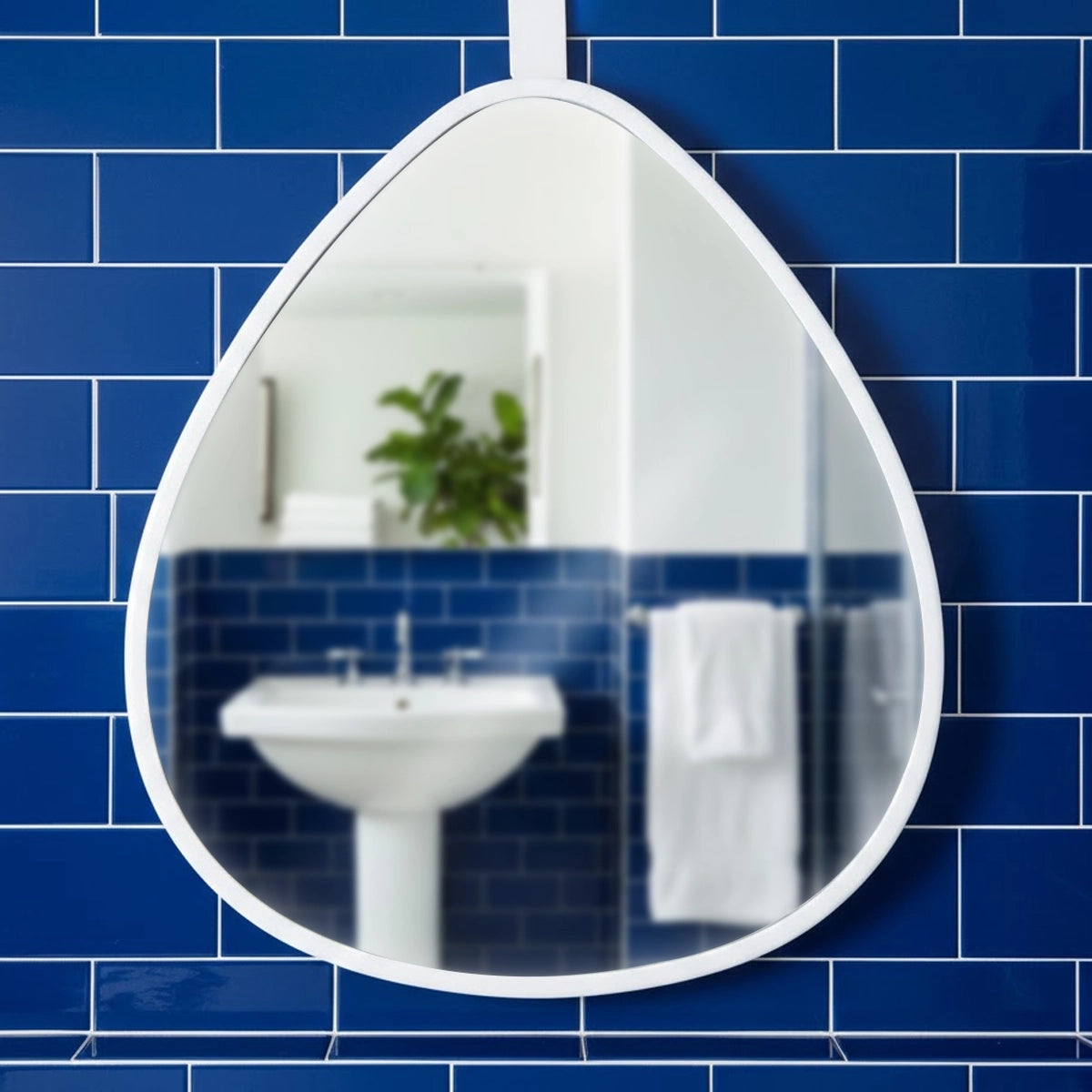 Espejo en Forma de Gota, Color Blanco