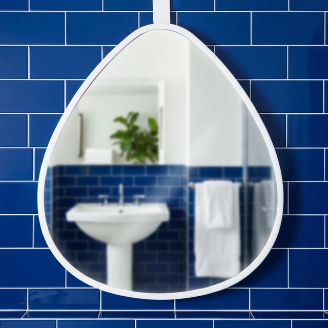 Espejo en Forma de Gota, Color Blanco