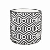 Maceta Textura Hexagonal, Color Negro