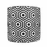 Maceta Textura Hexagonal, Color Negro