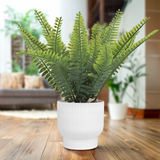 Maceta Blanca con Helecho, Planta Artificial