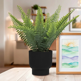 Maceta Negra con Helecho, Planta Artificial