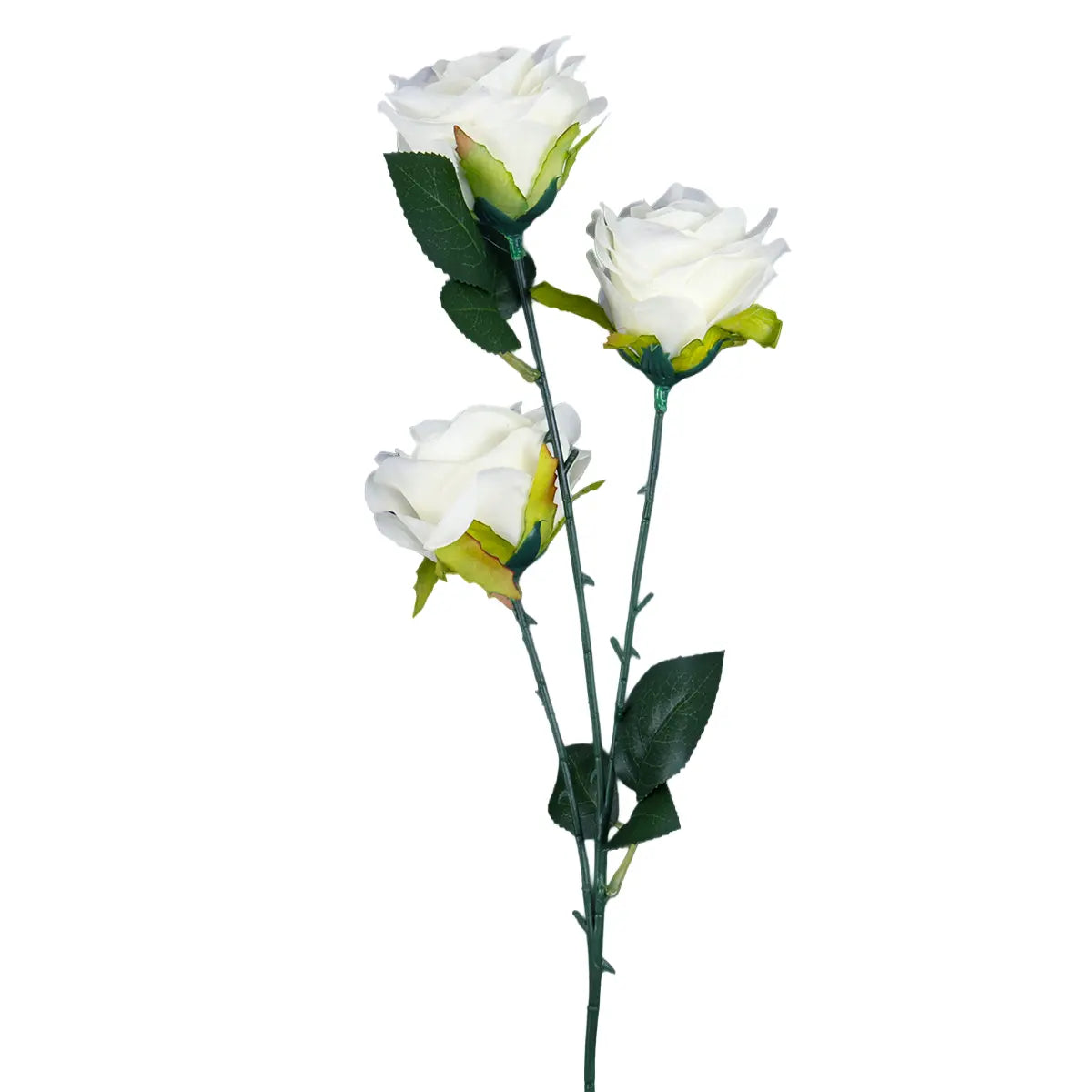 Rosa Artificial, 3 Flores, Color Blanco