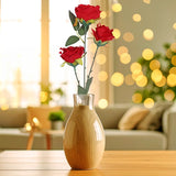 Rosa Artificial, 3 Flores, Color Rojo