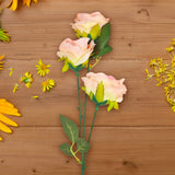 Rosa Artificial, 3 Flores, Color Rosa