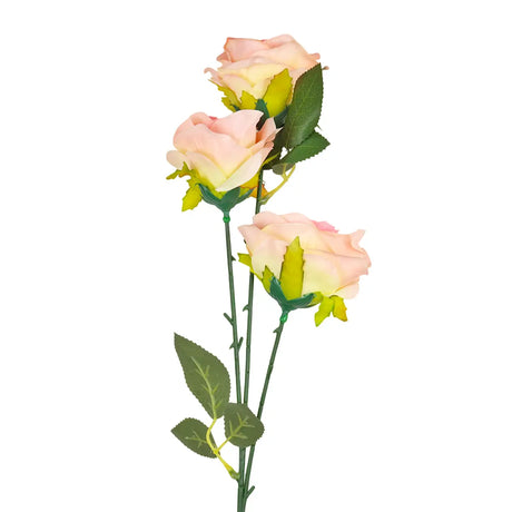 Rosa Artificial, 3 Flores, Color Rosa
