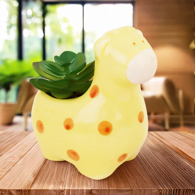 Maceta con Planta Artificial, Diseño Jirafa