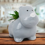 Maceta con Planta Artificial, Diseño Rinoceronte