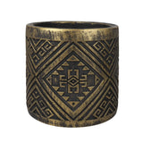 Maceta, Diseño Patrón, Color Negro y Oro