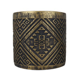 Maceta, Diseño Patrón, Color Negro y Oro