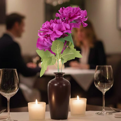 Peonia, 3 Flores Artificiales, Color Morado