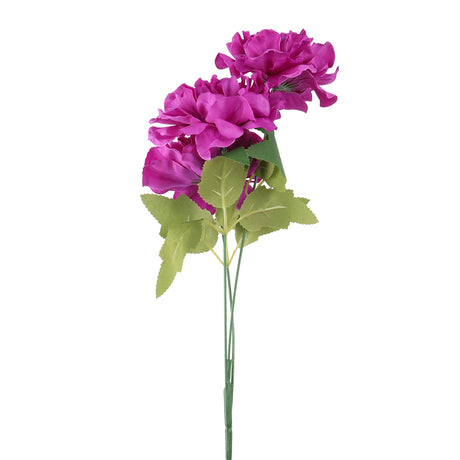 Peonia, 3 Flores Artificiales, Color Morado