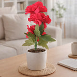 Peonia, 3 Flores Artificiales, Color Rojo