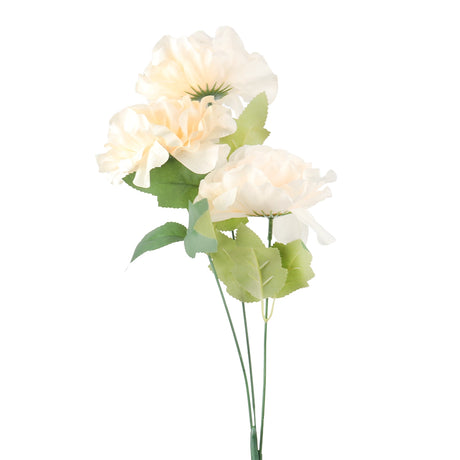 Peonia, 3 Flores Artificiales
