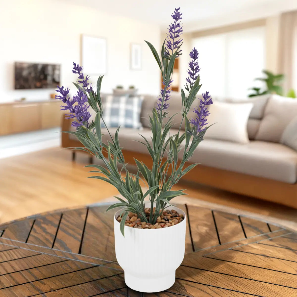 Lavanda Artificial Morada con Maceta