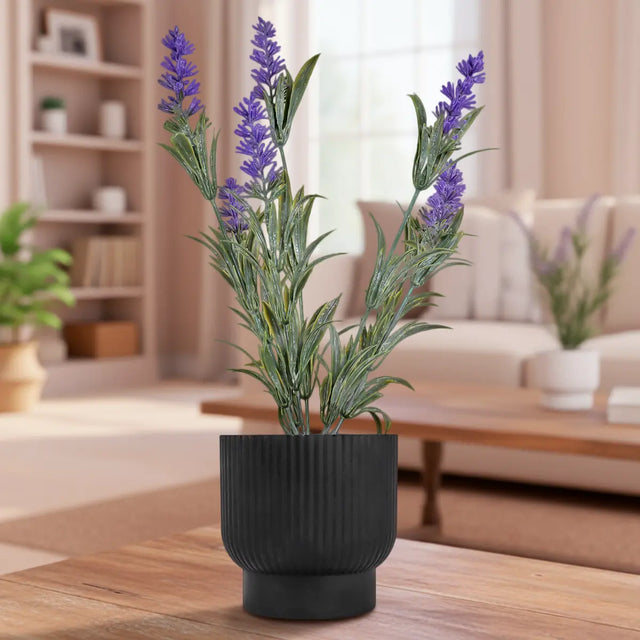 Lavanda Artificial con Maceta, Color Morado