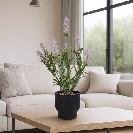 Lavanda Artificial con Maceta, Color Lila