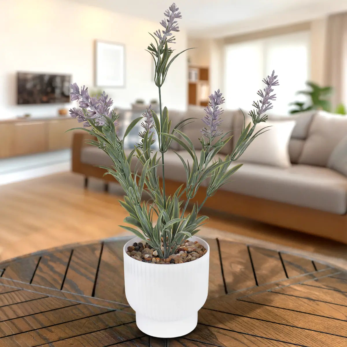 Lavanda Artificial con Maceta