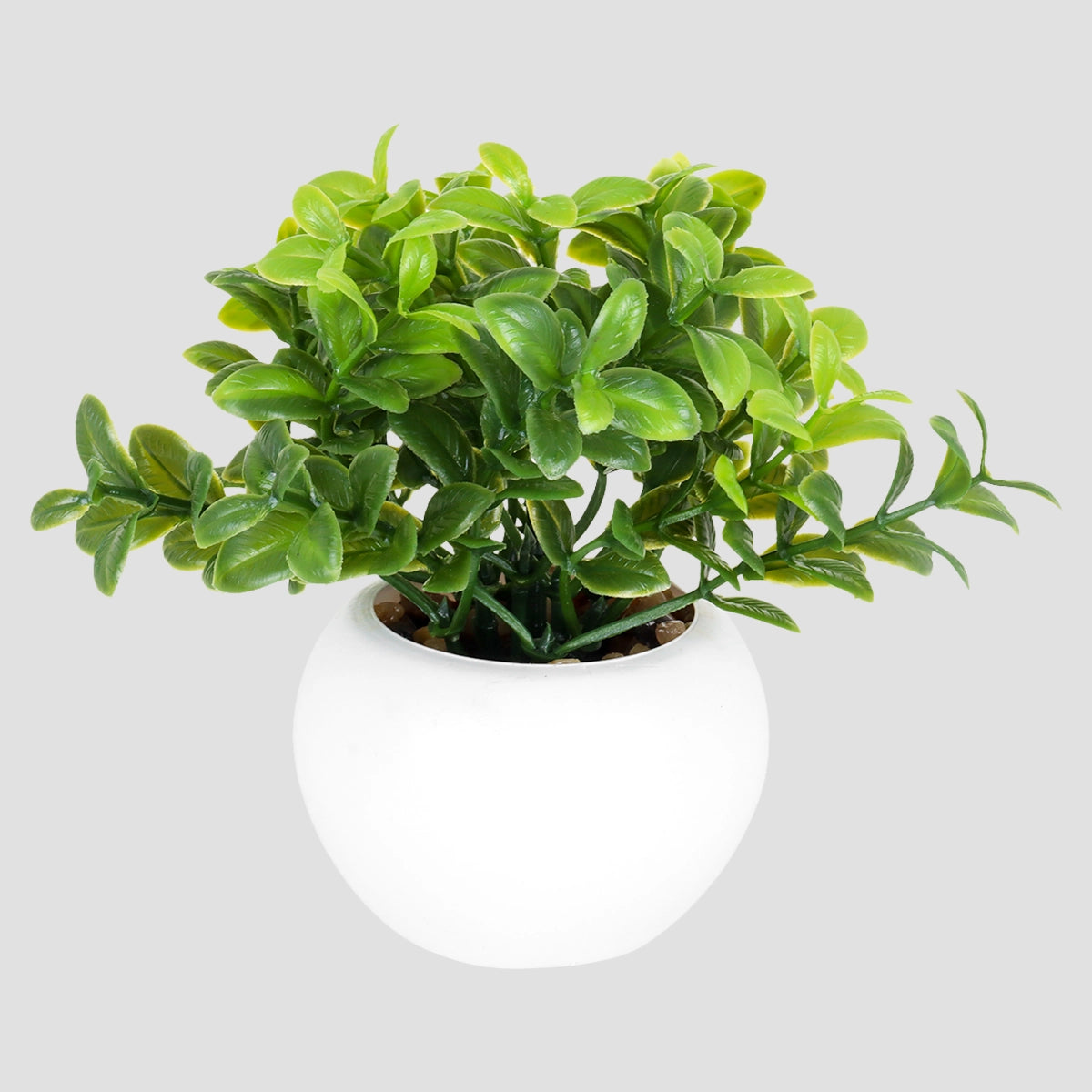 Maceta Mini Color Blanco con Planta Artificial